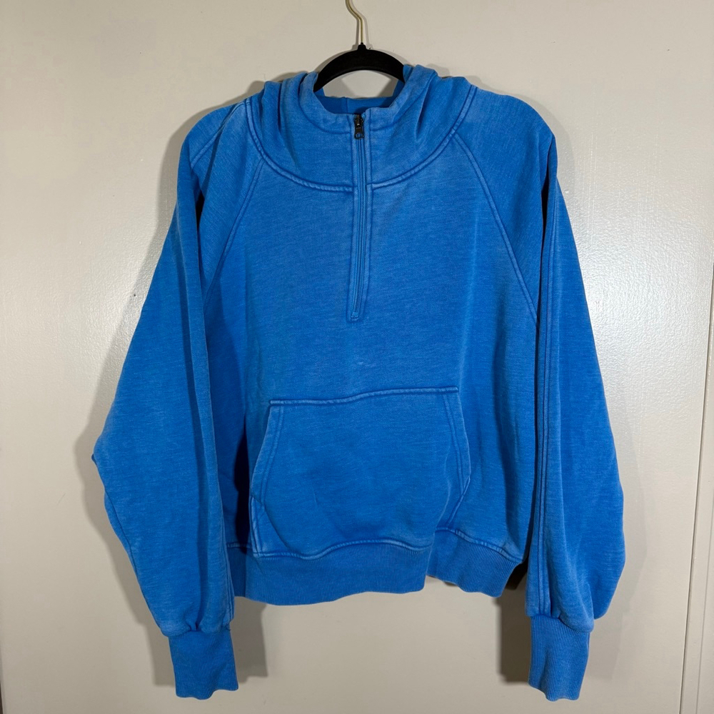 Women's Panache Apparel Stone Wash Blue Quarter-Zip Hoodie XL
